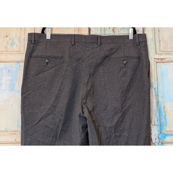 Awearness Kenneth Cole Mens Size 40 Gray Flat Front Tapered Leg Chino Pants - Picture 6 of 10